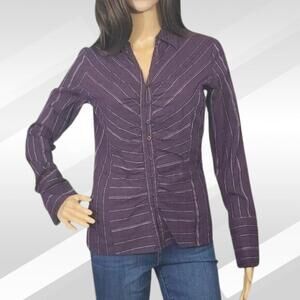 2/$20 Maurices Purple Long Sleeve Button Front Blouse Size S